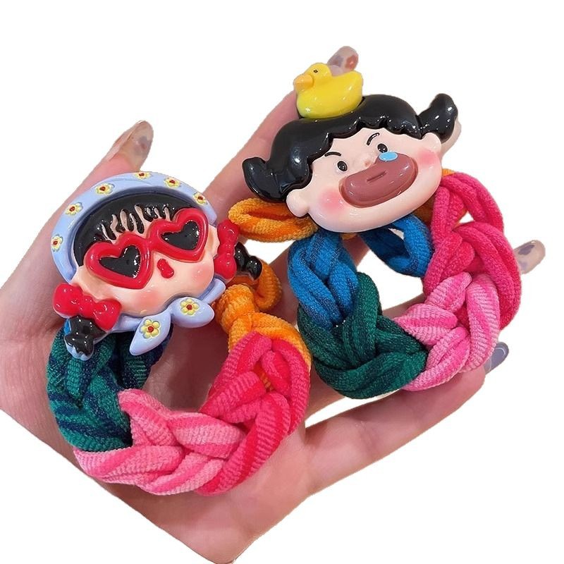 Anillo de cabello de cola de caballo alto correa de elasticidad de cabello de alta elasticidad bolas de cabello red rojo 2025 nuevo adornos de cabello de cabello de cabello lindo