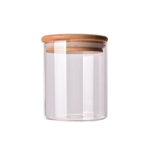 Glass storage jar high borosilicate transparent tea glass jar with lid bamboo wood storage jar storage daily kitchen new products