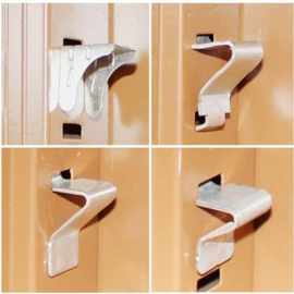 办公铁皮文件柜配件卡扣夹层支架层板拖书架隔板扣挂钩衣柜格板扣