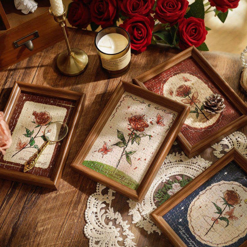 Romantic Illustration Table Setting Handmade Birthday Gift DIY Puzzle Photo Frame Ornaments Valentine's Day Gift Decompression Toy Romantic Illustration Table Setting Handmade Birthday Gift DIY Puzzle Photo Frame Ornaments Valentine's Day Gift Decompression Toy