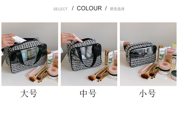 The makeup and toiletries bag can enhance the appearance level. The transparent PVC makeup box is portable and has a large capacity Application Scenario