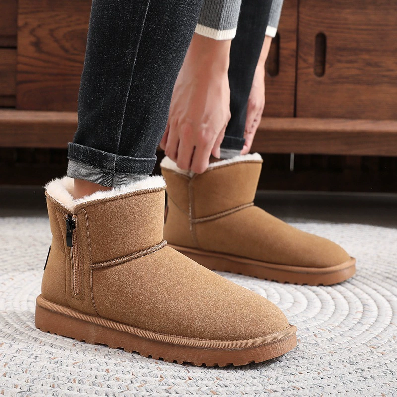 Мужская обувь, зимняя хлопчатобумажная обувь, мужские зимние сапоги, новые Холодостойкие теплые утепленные мужские Нескользящие хлопковые сапоги на северо-востоке на открытом воздухе