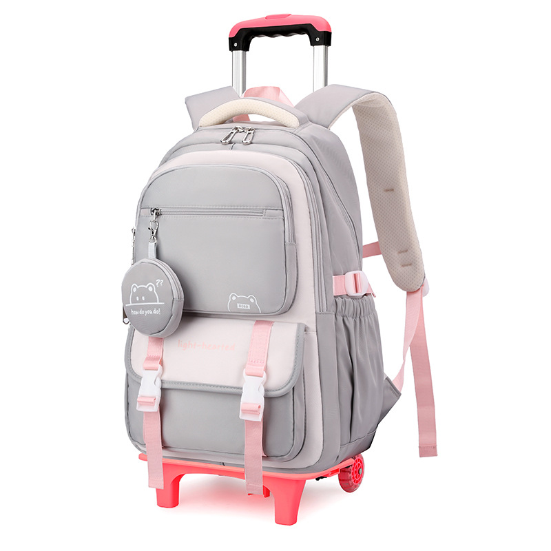 Mochila de tracción de pescado natural para estudiantes de secundaria de nicho multicapa de gran capacidad, mochila de tracción de hombro