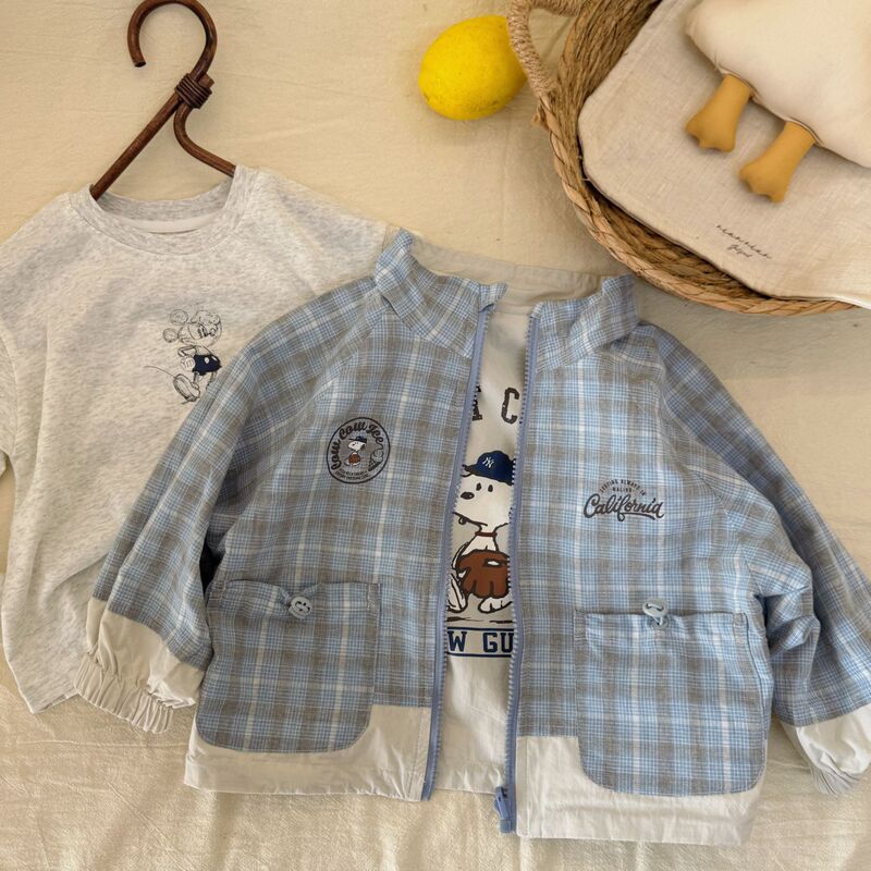 2026 New Children's Spring Clothing Snoopy Reversible Jacket Korean Style Casual Jacket Unisex Baby Versatile Top 2026 New Children's Spring Clothing Snoopy Reversible Jacket Korean Style Casual Jacket Unisex Baby Versatile Top