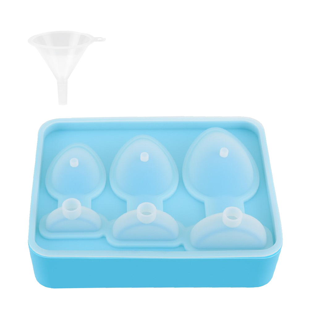 3세대 스푸프 얼음 트레이 - 파란색 배경과 투명 뚜껑