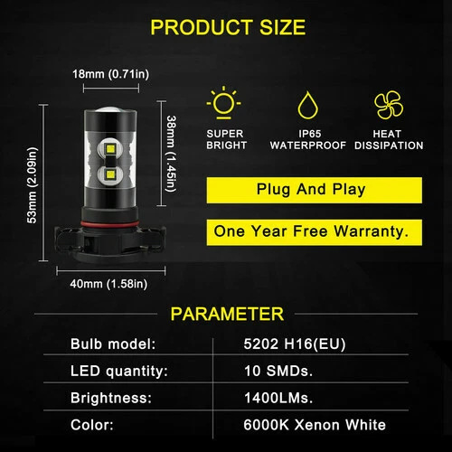 Faros del automóvil H11 9005 5202 enchufe directo led faro delantero lejos y cerca de un faro combinado luz blanca image 4