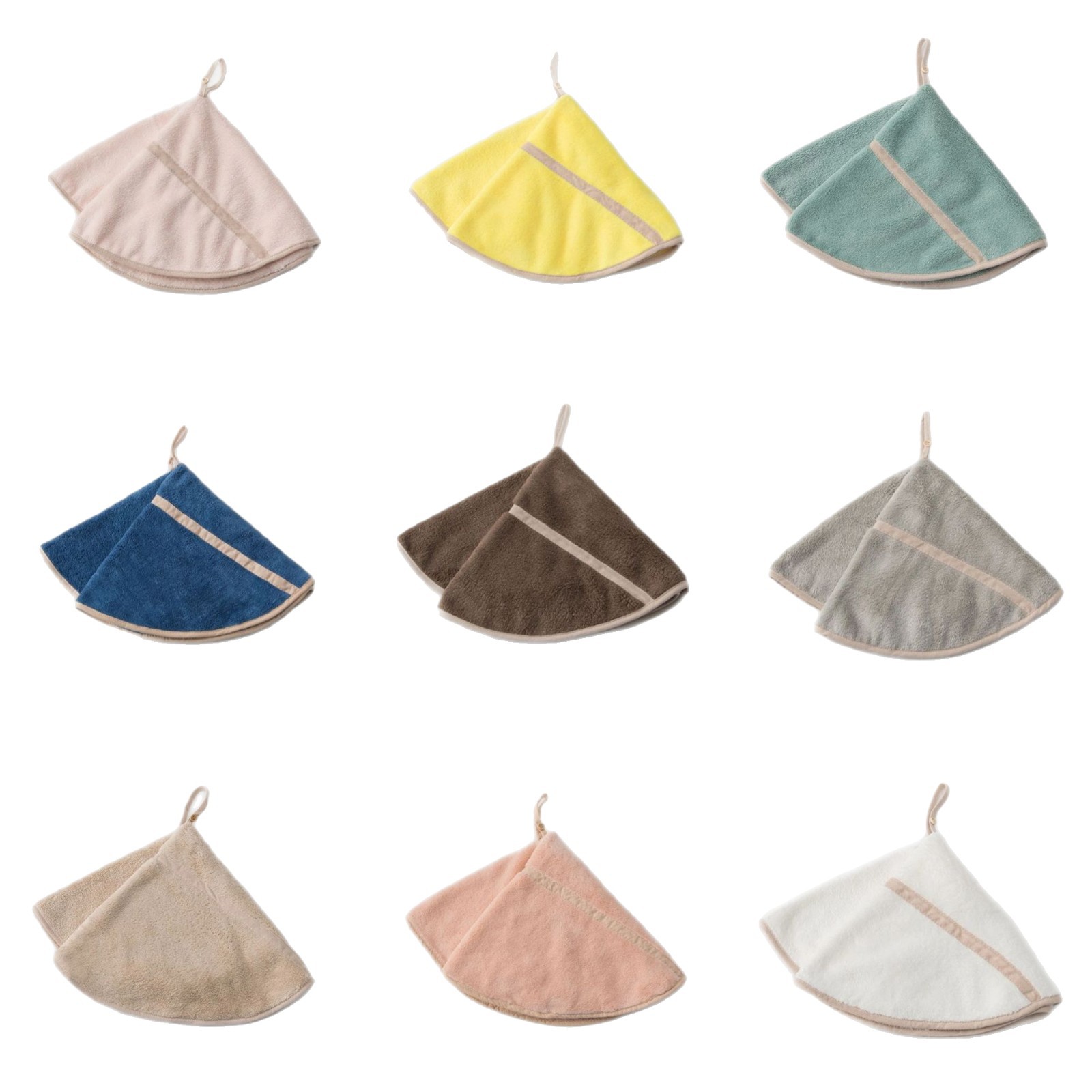 Colgando toalla de mano de lana de coral trapo toalla de cocina paño redondo swing toalla de mano limpieza fuerte absorbente