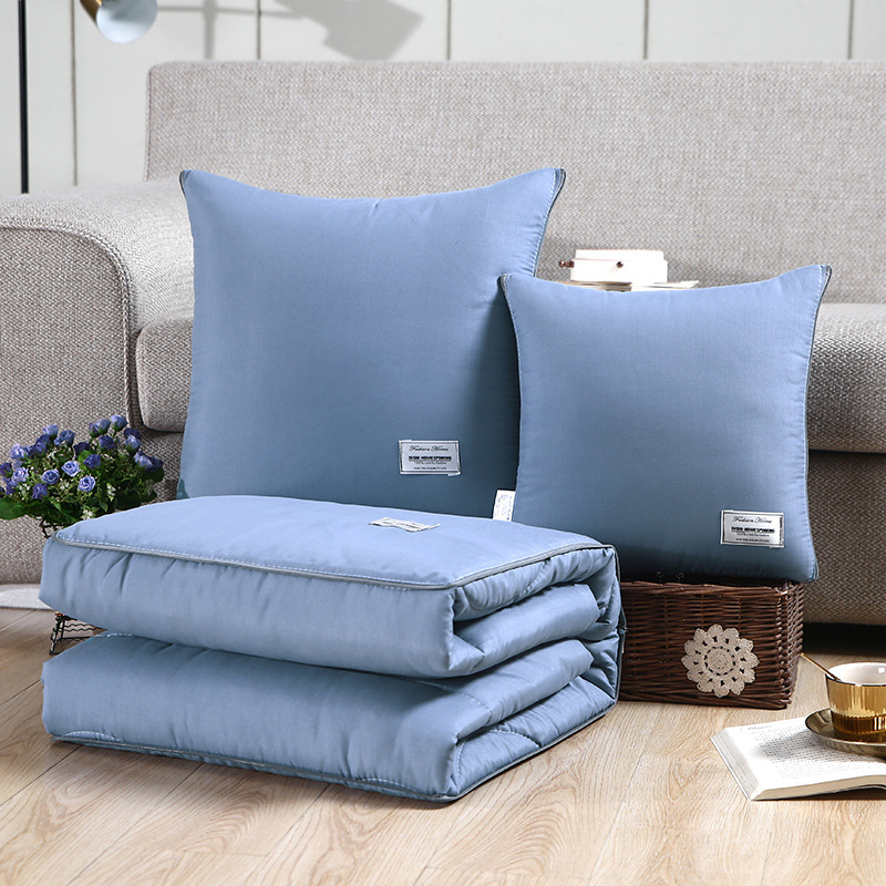 블루-간단한 천 자수 베개 이불