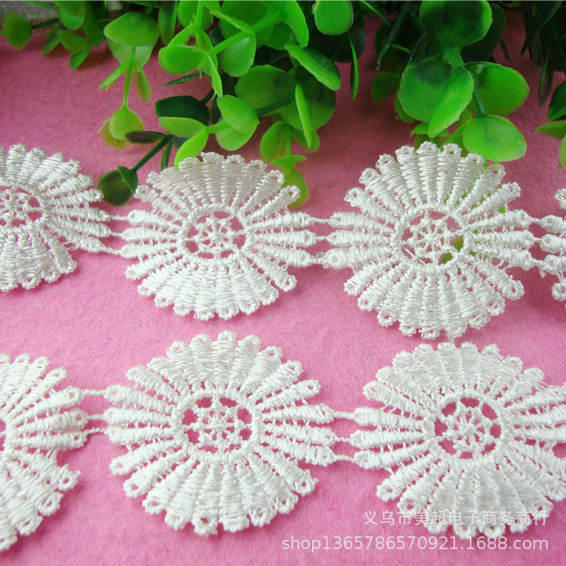 精美水溶刺绣花边 女装布艺家纺手工草帽饰品窗帘辅料