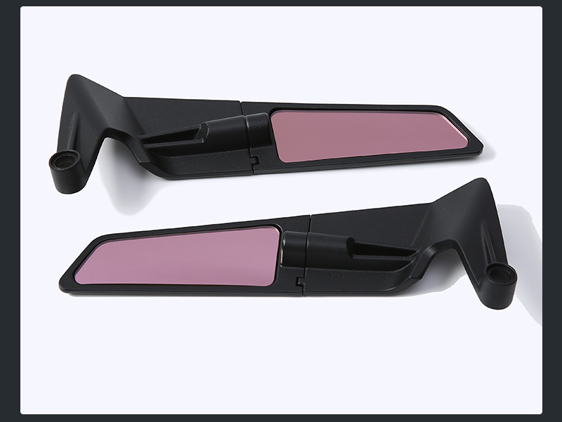 Cross-Border Small Fixed-Wing Motorcycle Rearview Mirror Modification Accessories Suitable for Kawasaki Yamaha Rotatable Purple Mirror
