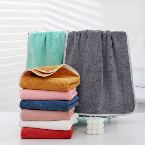 Coral velvet towel absorbent face wash towel adult daily use supermarket wholesale can be used as logo advertising gift towel