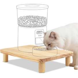 木质自动喂食器增高架 猫咪喂食台 实木宠物食盆抬高架 防滑稳固