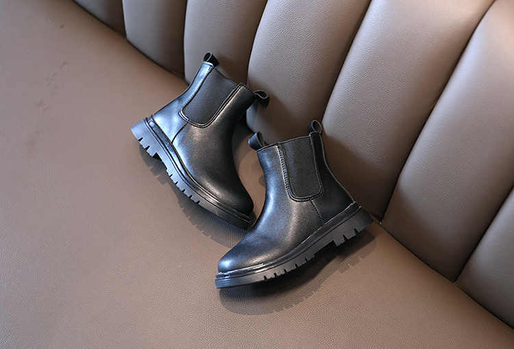 Children's Martin 2024 Spring and Autumn New Black Side Zipper Girls' Mid length British Style Pipe Boots Trend_voghion.com