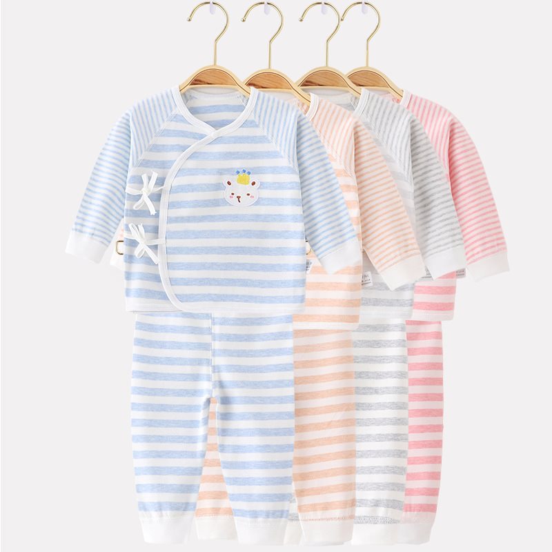 Cotton overall for new born, autumn children's underwear, pijama, set, 0-3 month