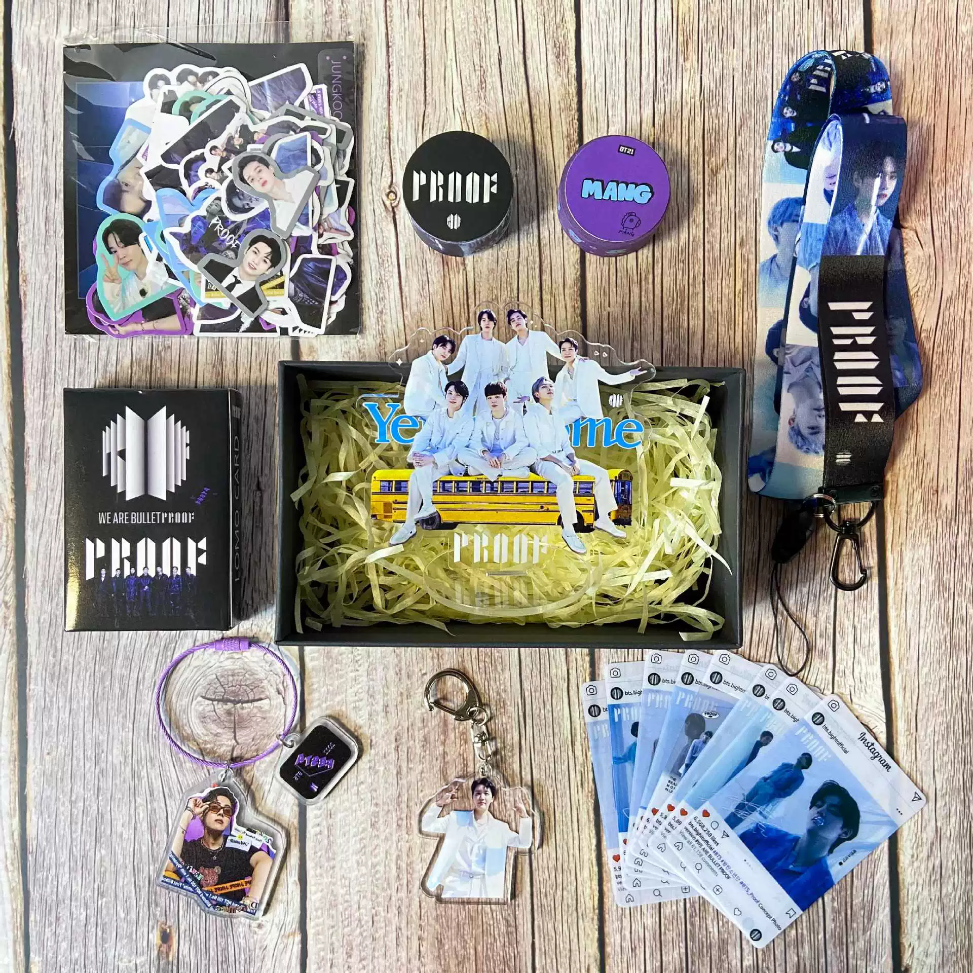 Новый альбом BTS ProOF Surrounding Acting Gift Pack Location Key Buckle Sticker 9-я годовщина подарочная коробка