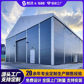 装配式快速搭建tent人字顶篷房 防火阻燃施工临时车间厂房大棚
