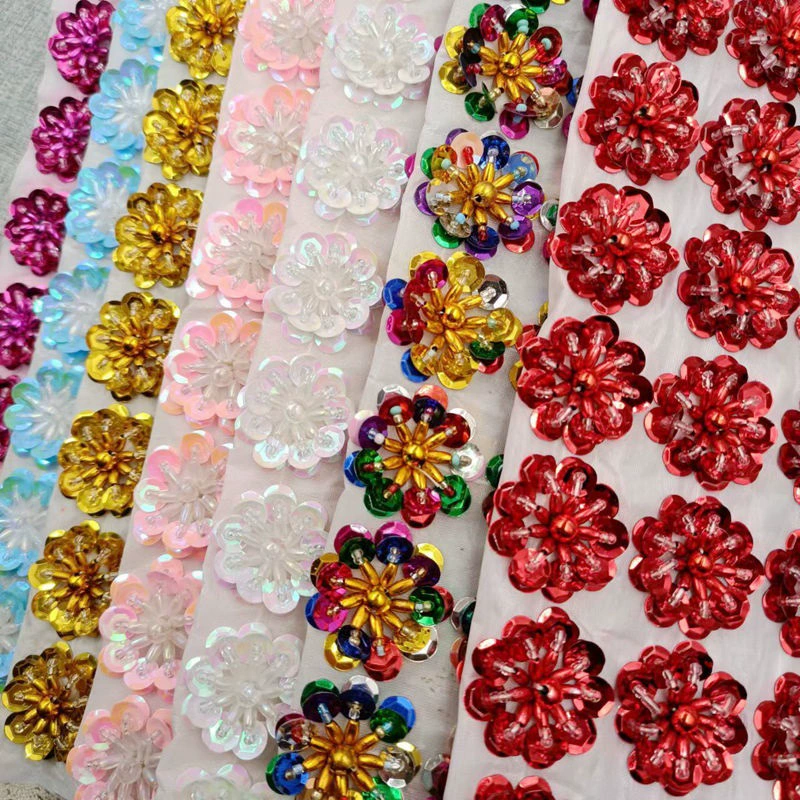 3CM handmade бисерные трёхмерные цветы обуви аксессуары пайетки 032 цветочные аксессуары яркие блестящие DIY украшение