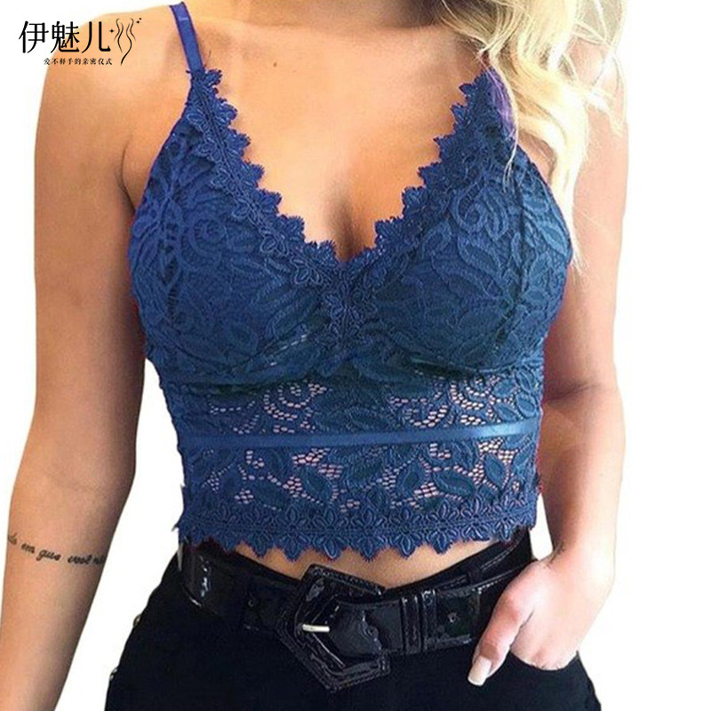 Sexy diosa brumoso sexy encanto hueco de encaje fino sujetador la taza del triángulo sin respaldo inalámbrico ropa interior las mujeres