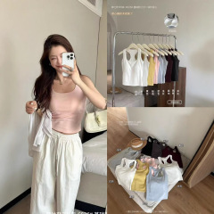 Korean 6626 New basic I-shaped cup vest slim and versatile, can be worn on the outside, base strap
