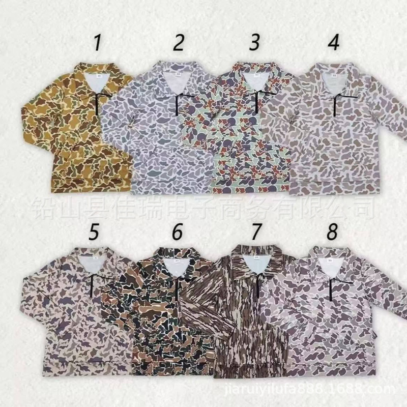 Tk Independent Store Autumn Men's New Hot-Selling Long-Sleeve Jungle Western Camouflage Pocket Half-Zip Pullover Hoodie