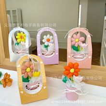 教师节礼物手工钩织毛线花清新老师礼盒搭配礼品送女朋友老师批发