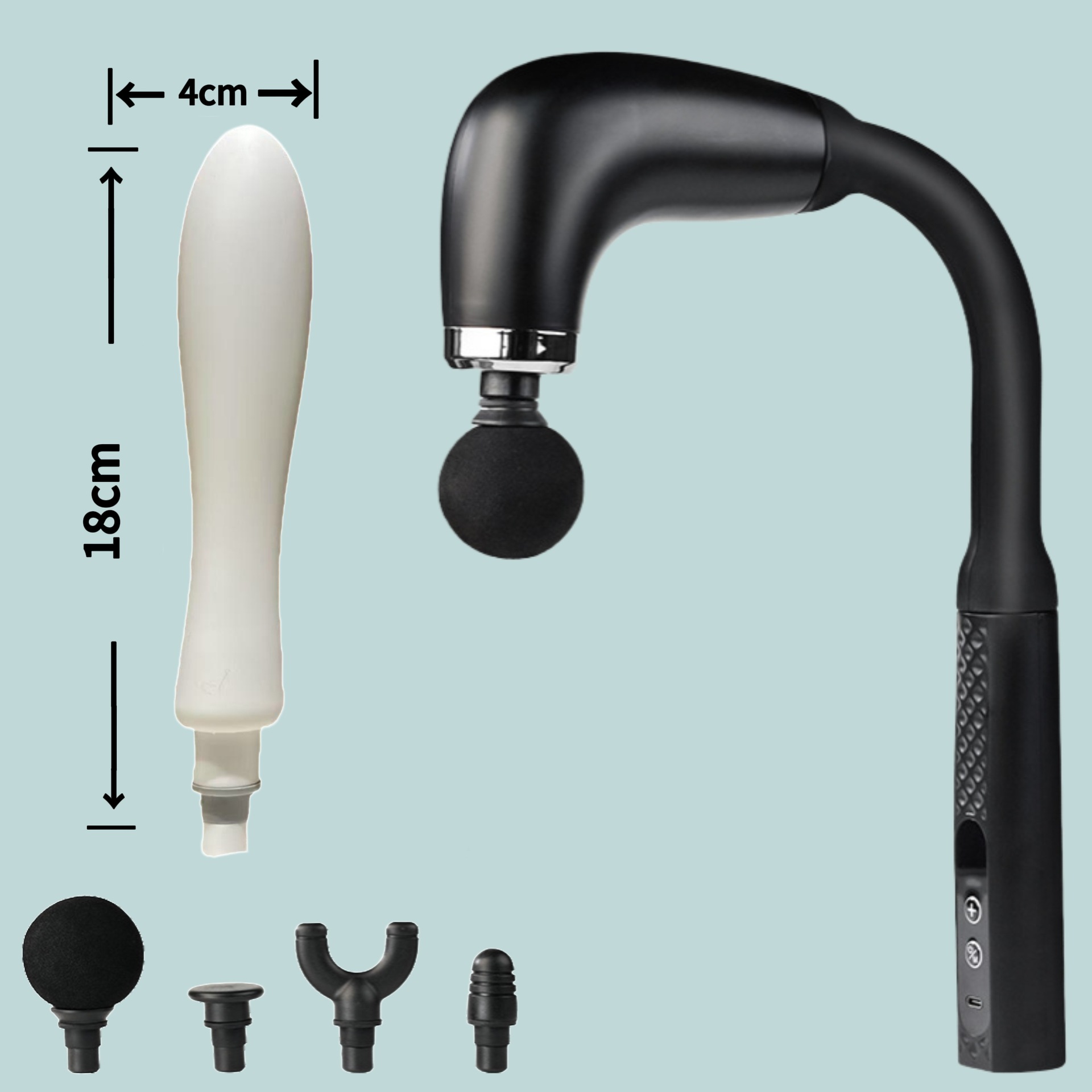 Transfronterizo codo pistola de fascia muscular multifuncional masaje cervical espinal pistola de masaje eléctrico lumbar cabeza de silicona modificada image 11