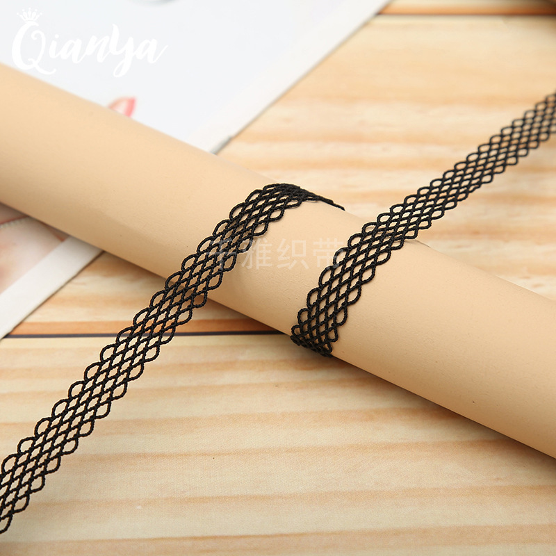 锦纶鱼丝网格松紧带镂空多色服饰拼接织带窗帘镶边DIY手工配饰