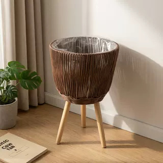 Cesta de Flores Decorativa Tejida a Mano de Cuerda de Papel para Sala de Estar y Oficina image 51