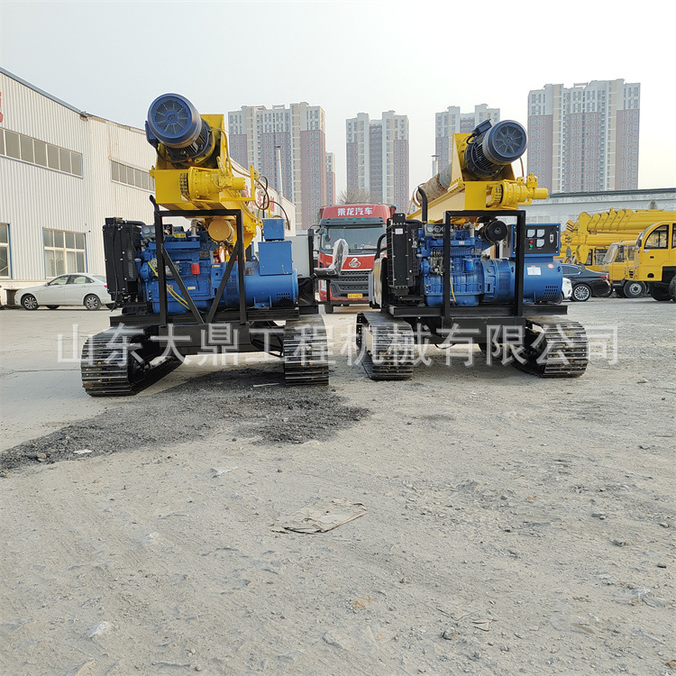 大鼎供光伏引孔机 小型履带式打桩机 螺旋钻孔机 油电两用
