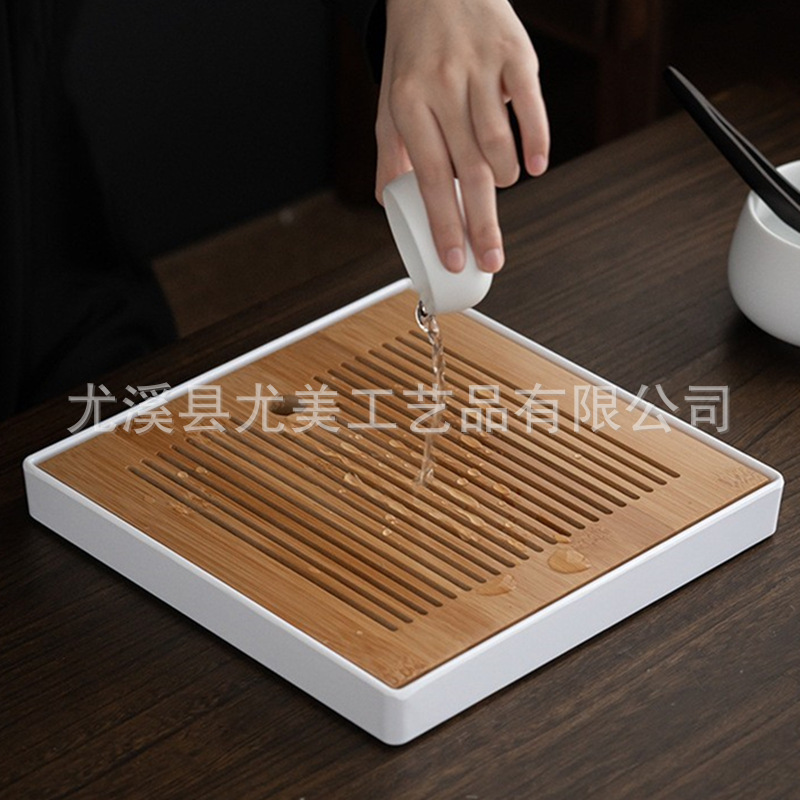 Bandeja de té japonés de bambú hogar Kung Fu juego de té bandeja rectangular pequeña mesa de té taza de té bandeja de drenaje en stock