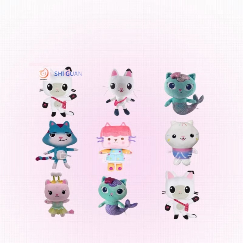 In-Stock Anime Cross-Border Gabby's Dollhouse Mermaid Cat Plush Toy Cute