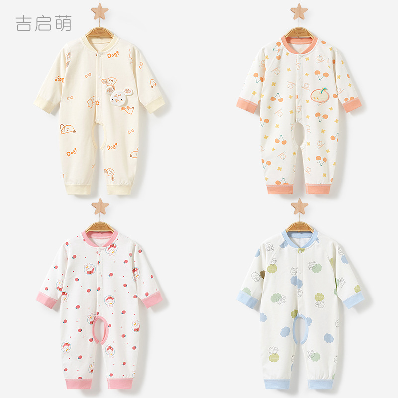Mono para bebé de primavera y otoño, recién nacido, algodón puro, fino, con entrepierna abierta, traje de otoño, mono unisex para bebé, ropa para gatear, ropa para bebé