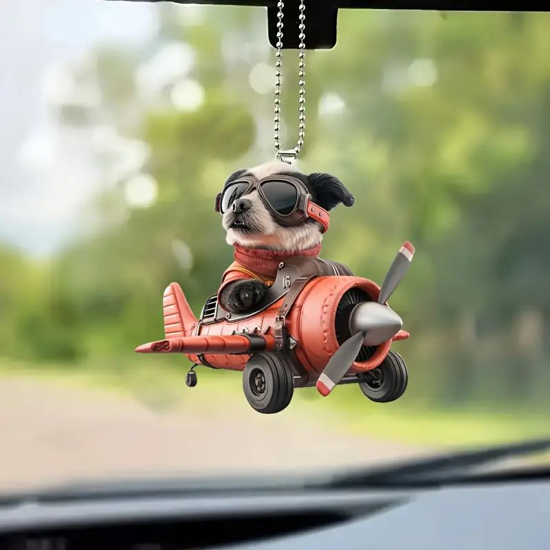 Pilotos de moda creativos transfronterizos perros colgante acrílico plano automóvil espejo retrovisor interior decoración colgante para el hogar