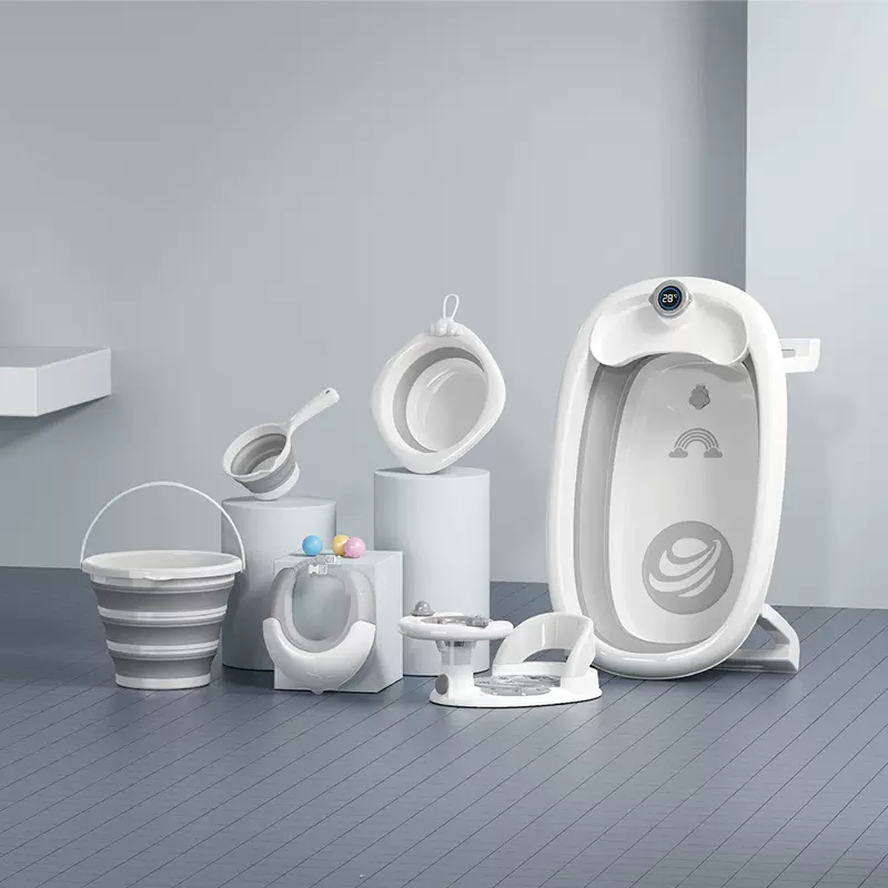 宝宝洗澡盆可折叠套装脸盆水桶水勺洗澡六件套洗浴用品婴儿浴盆