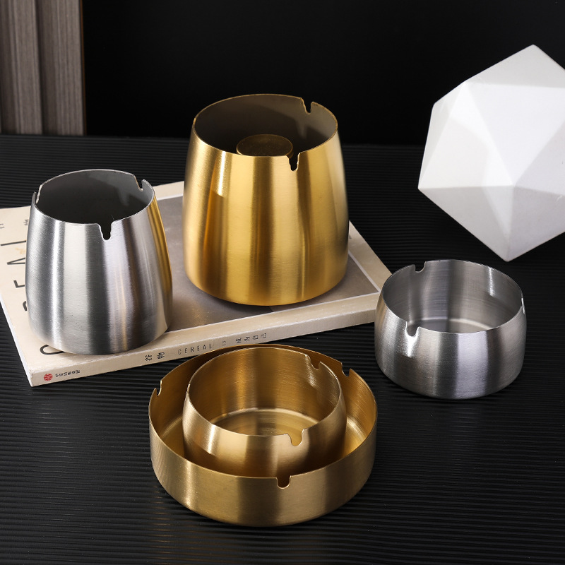 Creative windproof ashtray stainless steel for hotel