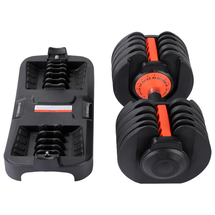 Tek Elde Ayarlanabilir Dumbbell Seti 24kg 52.5LB Orta İç Dönüş Dumbbelleri 15 Seviye Uluslararası