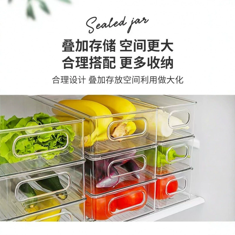 Refrigerator storage box, portable transparent egg, fruit and vegetable kitchen storage box