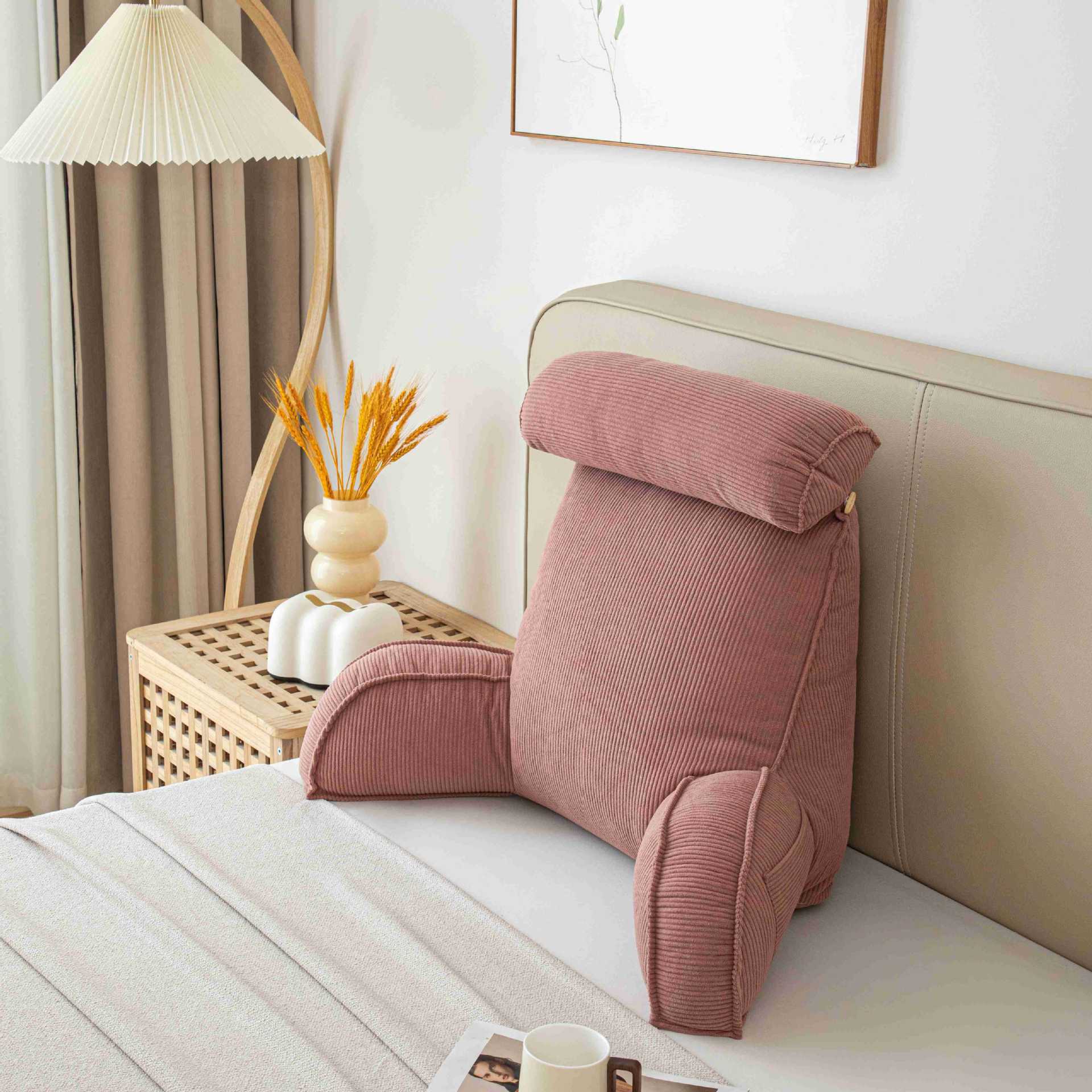 New Product Corduroy Bedside Cushion Bedroom Lazy Person Cushion Tatami Pillow Waist Protection Neck Protection Backrest Pregnant Women Pillow