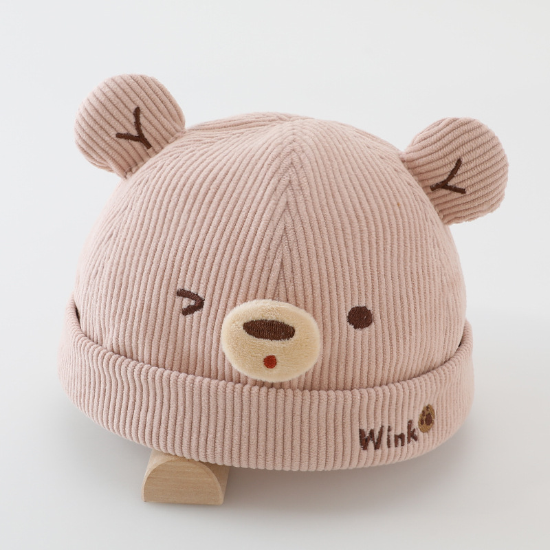 Sombreros para bebés otoño-invierno estilo coreano lindo bebé oso pequeño sombrero de primavera y otoño para niños y niñas super lindo sombrero de piel de melón