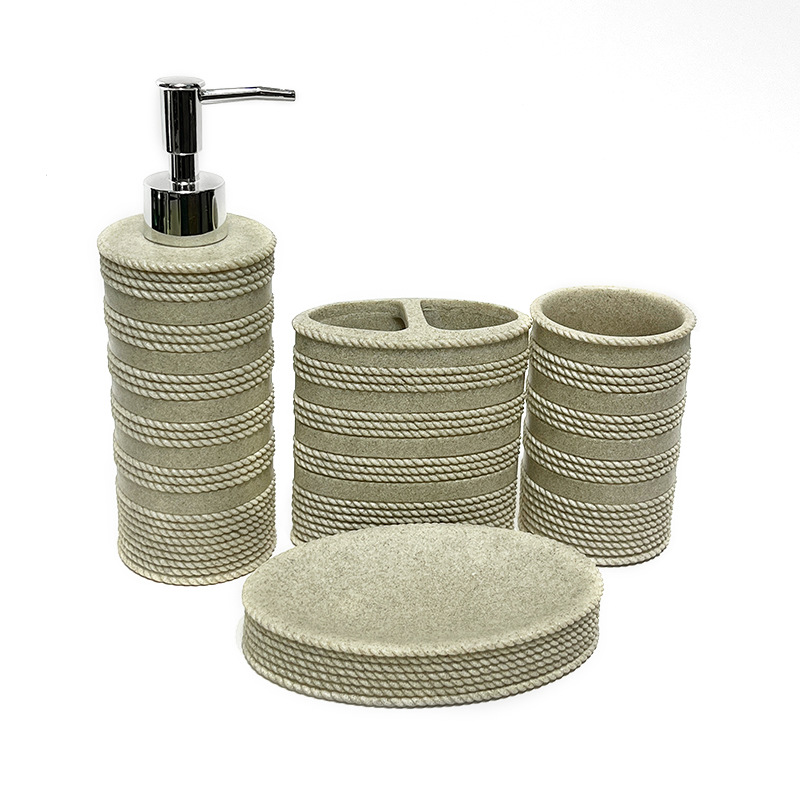 Arenisca imitación diseño simple de resina baño baño baño set de baño hotel cuatro piezas set de artículos de baño