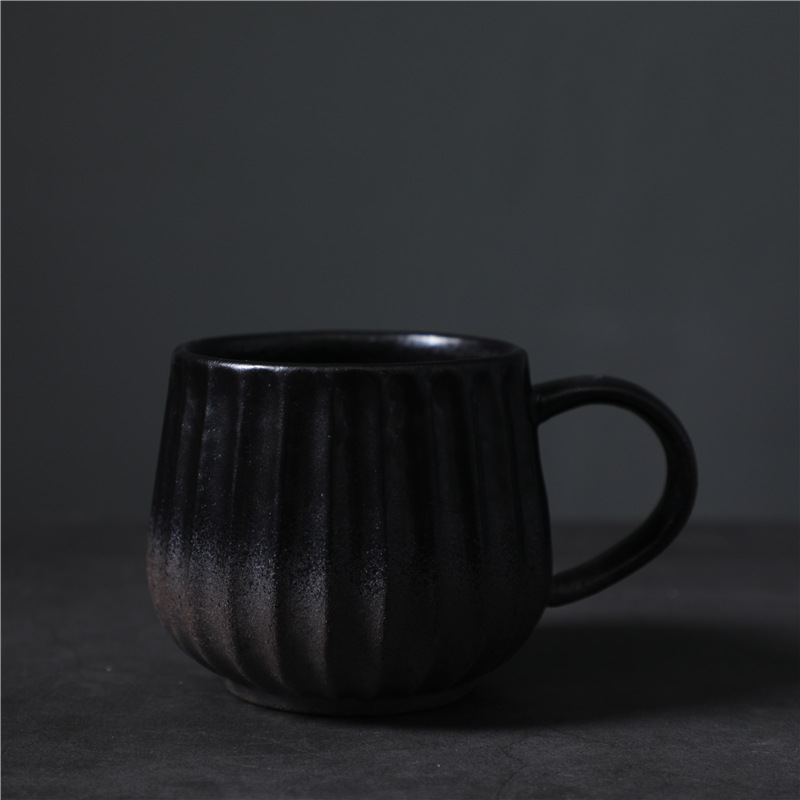 303-C black vertical stripe cup 380ml
