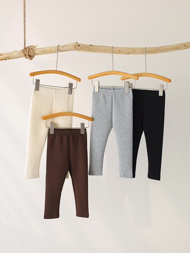 Women's Thick Fitted Solid Color Leggings for Autumn and Winter, Wearable Thin Fleece Casual Cotton Baby Leggings