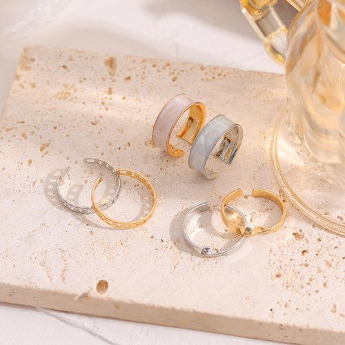 New European and American Cross-Border Trendy Minimalist Three-Piece Set: Dripping Oil Ring with Niche Design, Perfect for Influencers—Elevate Your Style with This Sophisticated Accessory