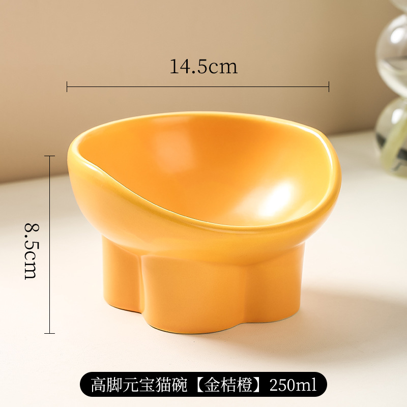 Tazón de cerámica para gatos Tazón de comida para perros Tazón de arroz para gatos Tazón de agua de gran calibre Tazón de boca inclinada Tazón de boca inclinado