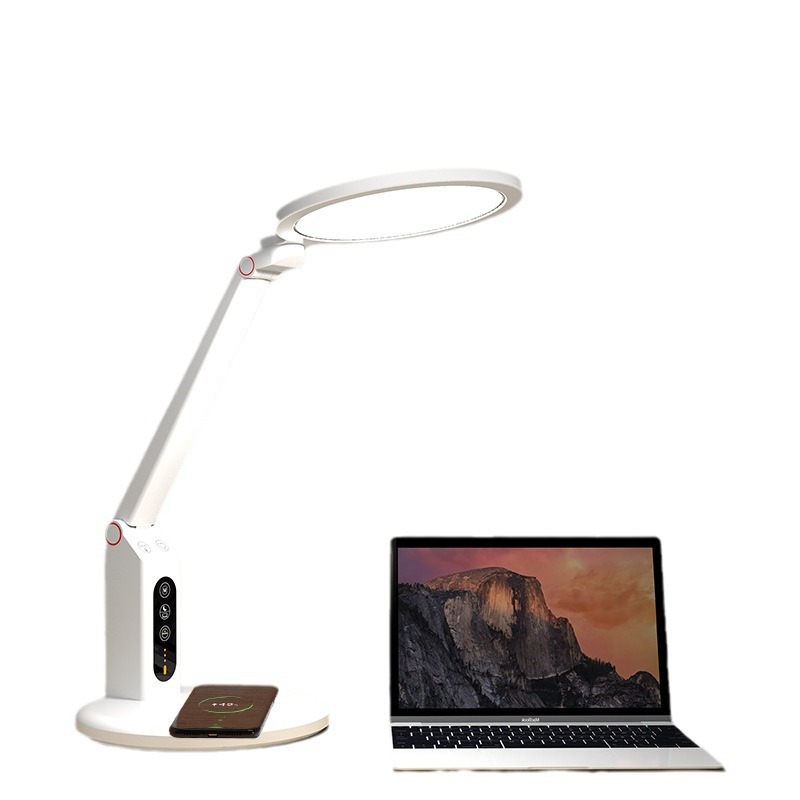 Lámpara de lectura brillante, recargable y enchufable, de espectro completo, específica para estudiantes, lámpara de dormitorio, lámpara de escritorio para estudio con protección ocular de grado nacional AA.