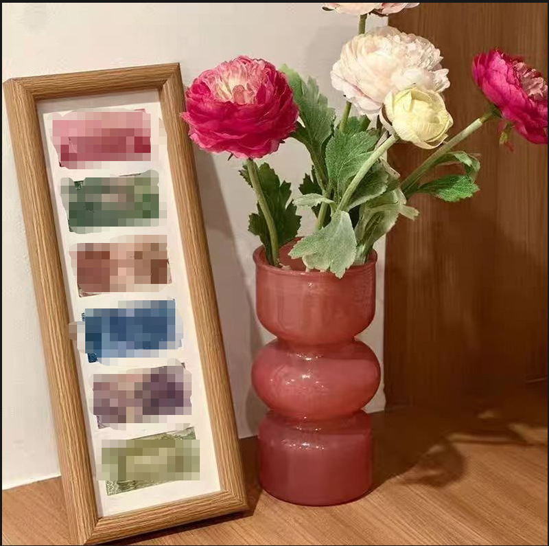 Six-Frame Photo Frame for Good Fortune and Wealth, Large Landscape Desktop Display Frame, Chinese Currency Decoration, Black Walnut Photo Frame
