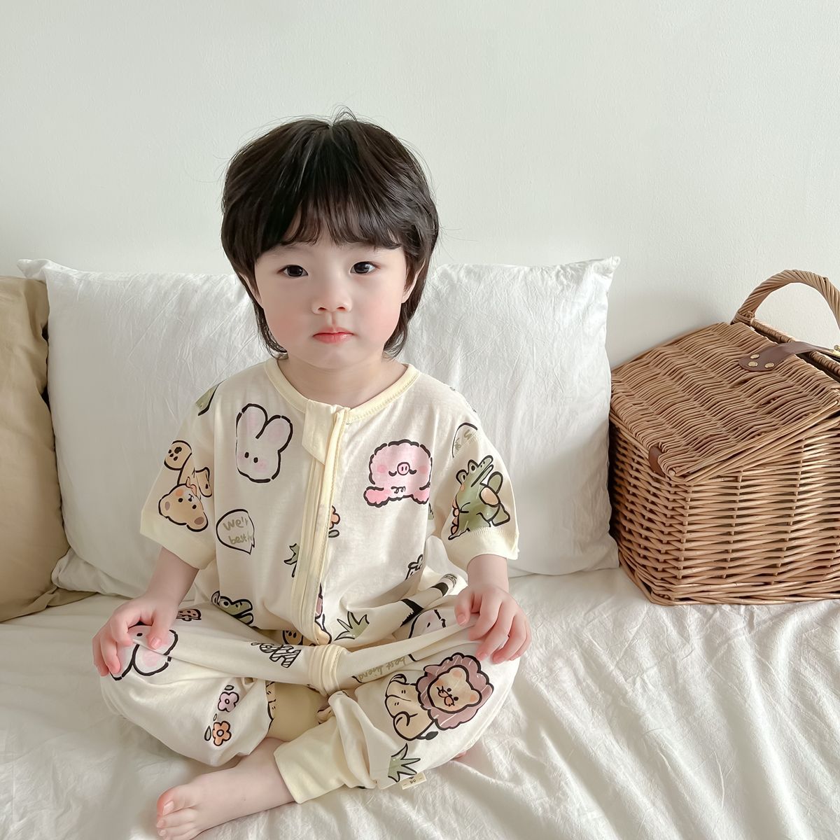 베이지 동물원 (원활한 반팔 침낭)