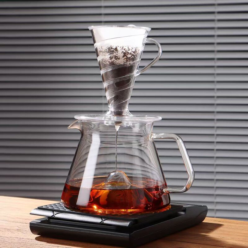 Hill Glass Coffee Pot, Hand-Brewed Coffee Pot, Thickened High-Temperature Resistant Sharing Brewing Pot, High Borosilicate Glass Pot Utensil Hill Glass Coffee Pot, Hand-Brewed Coffee Pot, Thickened High-Temperature Resistant Sharing Brewing Pot, High Borosilicate Glass Pot Utensil