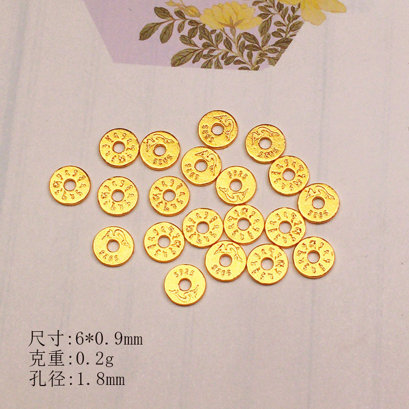 S925 Silver Inlaid Necklace Spacer Beads DIY Handmade Accessories Spacer Beads Semi-Finished Products Wholesale by the Gram