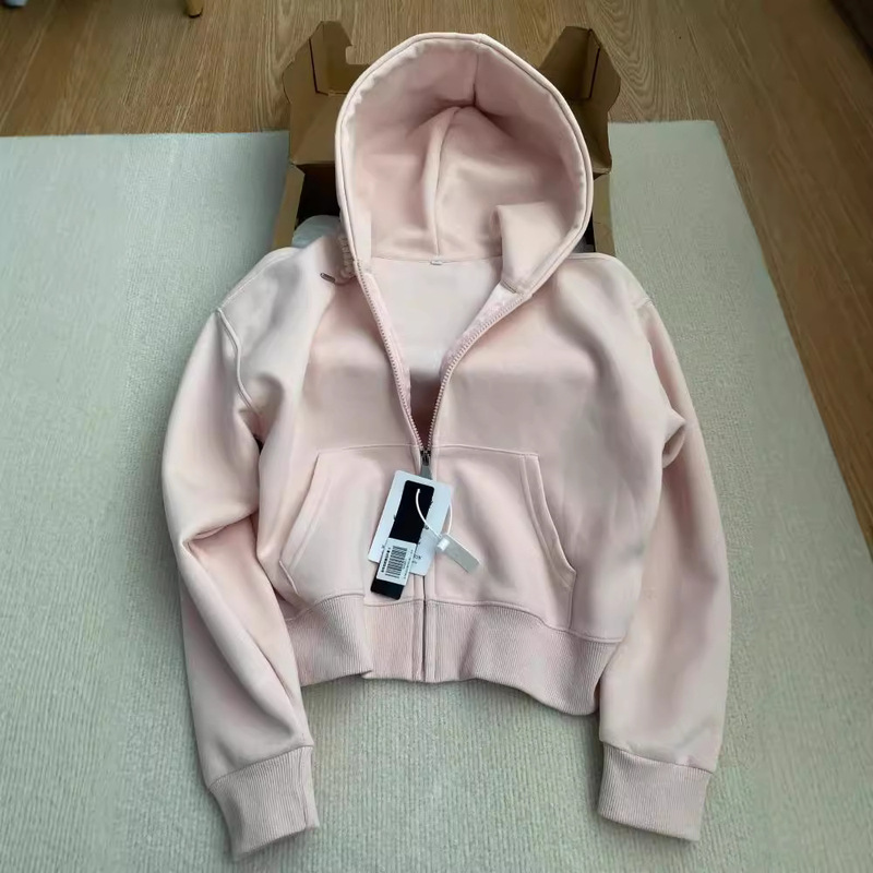 Short Sweatshirt Jacket for Women, Pink Hooded Cardigan, Casual Sports Top, 2026 Spring and Autumn New Loose Suit